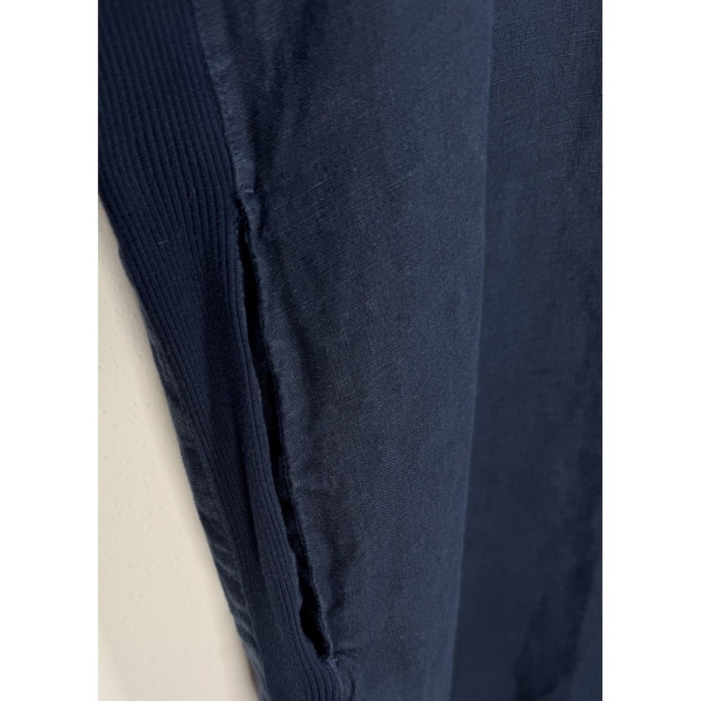 White Label Company Shift Dress 100% Linen Womens Sz 14 Navy Coastal Lagenlook - Picture 3 of 7